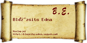 Blázsits Edna névjegykártya